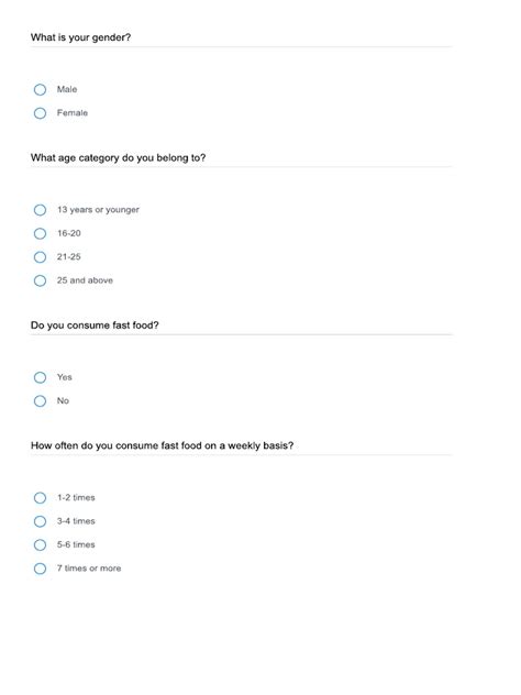 20 Fast Food Survey Questions & Sample Questionnaire Template.